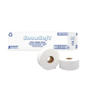 2 Ply Virgin Paper Mini Jumbo Roll Tissue - Snowsoft