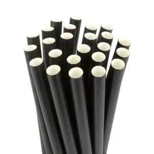 6" Paper Straw - Black
